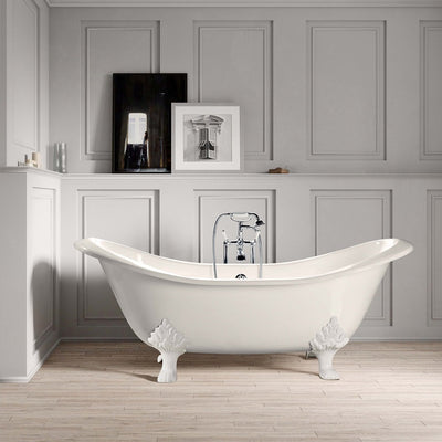 Vasca da bagno freestanding in ghisa con piedini KINGSTON bianca - Mondo del Bagno | Peinture Bianca + Piedini bianchi