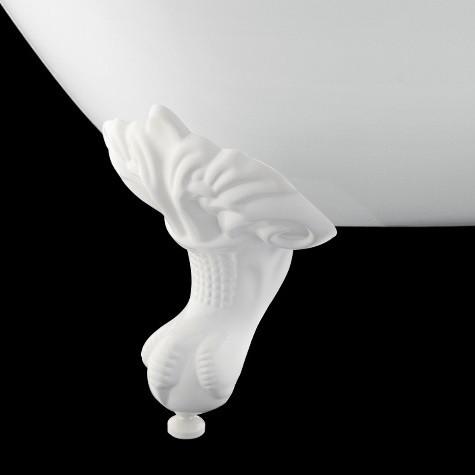 Vasca da bagno freestanding in ghisa con piedini PLYMOUTH bianca | Piedini bianchi_ miniature