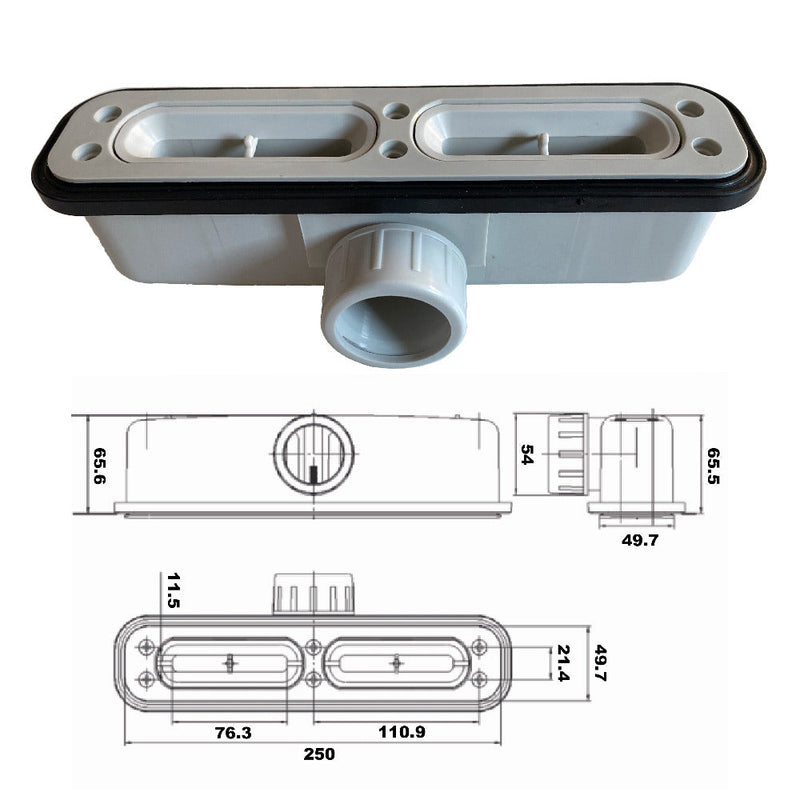 Piatto doccia ultrasottile COVER in resina finitura ardesia bianco