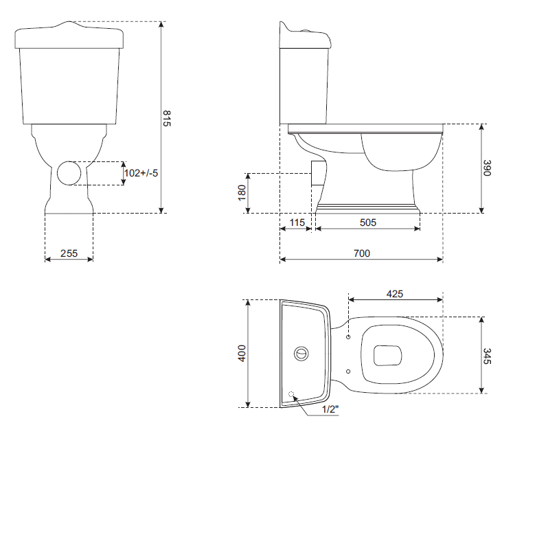 Sanitario WC di stile retrò ABERY in ceramica