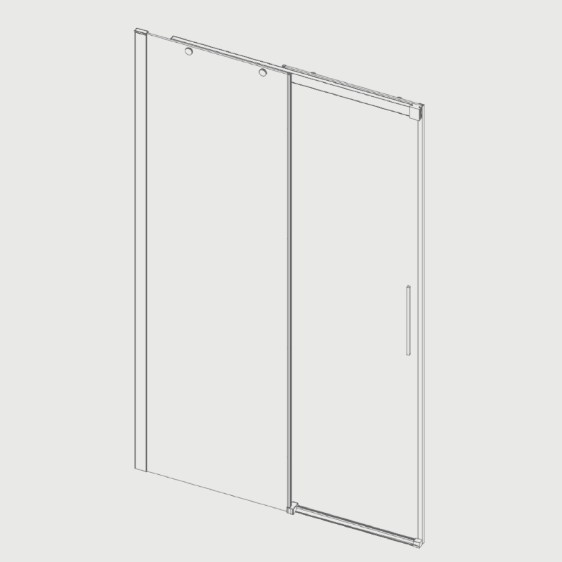Porta doccia fissa + porta scorrevole LUNA vetro serigrafato